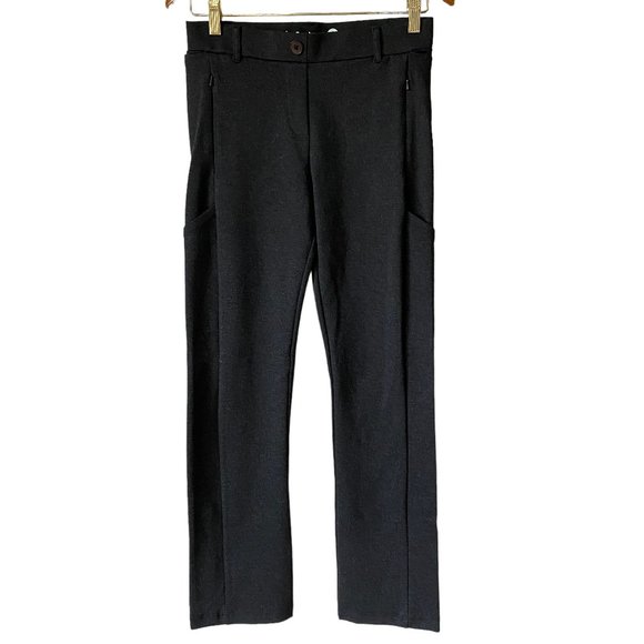 Betabrand Charcoal Straight Leg Yoga Dress Comfort Pants 7 Pockets Sz Petite Sm - Picture 1 of 15